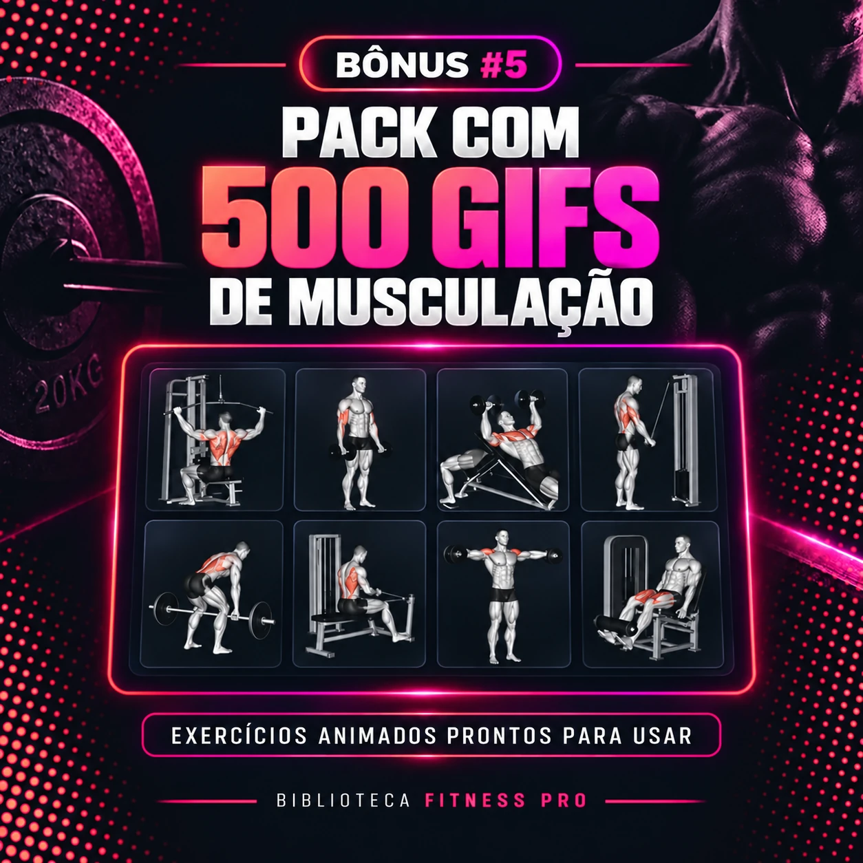 500 GIFs Animados de Musculação